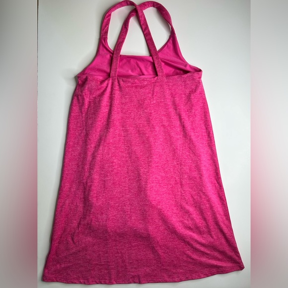 GapFit Brushed Tech Jersey Dress Athletic Pink Attached Shorts Dry Wicking XS - Picture 7 of 11